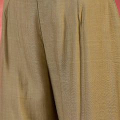 Grey Floral Embroidered V-Neck Tunic With Trouser