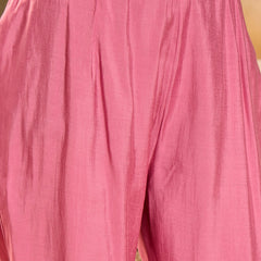 Floral Embroidered V-Neck Tunic With Pant Co-Ords Set