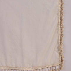 Off White Embroidered Pure Cotton Straight Kurta With Trouser & Dupatta