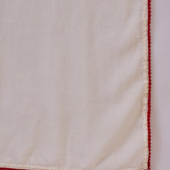 Embroidered Shoulder Straps Straight Kurta With Trousers & Dupatta
