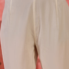 Pure Cotton Shoulder Straps Straight Kurta With Trousers & Dupatta