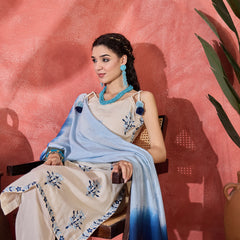 Pure Cotton Shoulder Straps Straight Kurta With Trousers & Dupatta