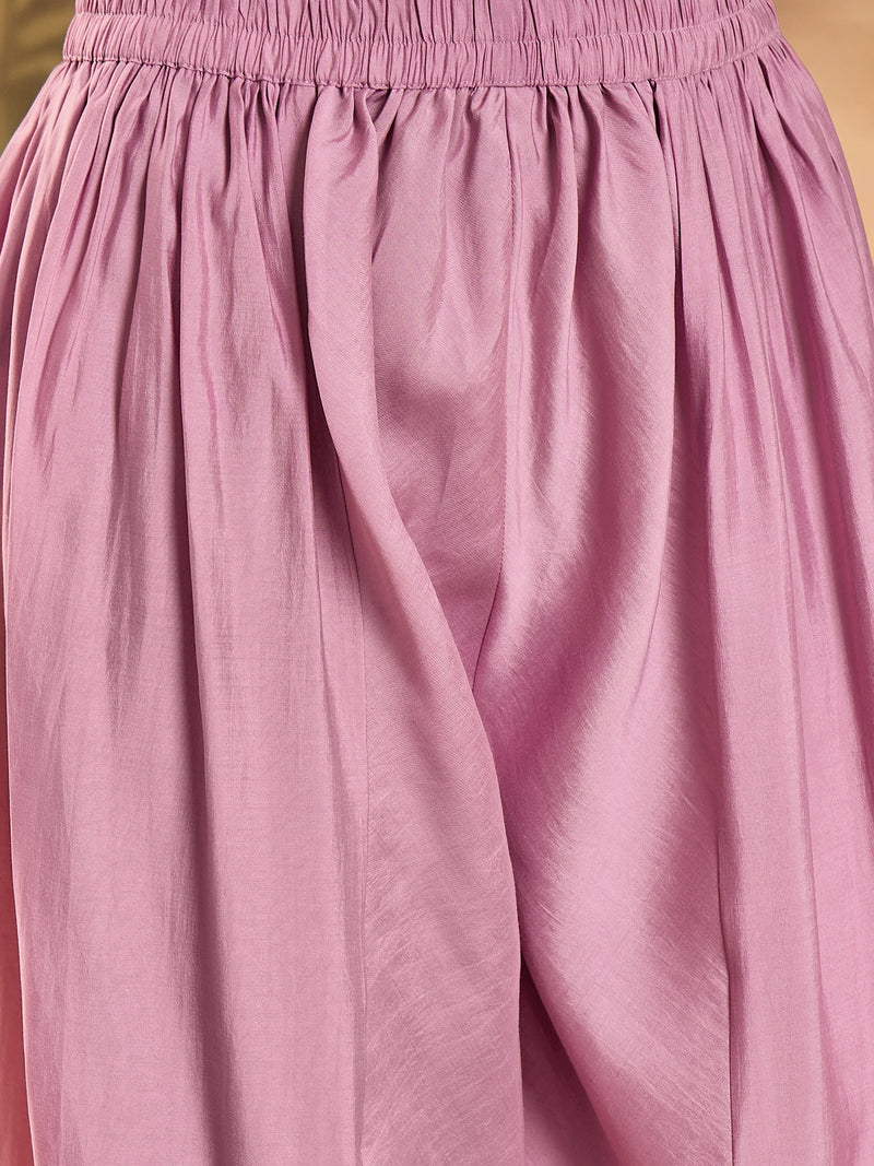 Floral Embroidered V-Neck Tunic With Dhoti Pant Co-Ords Set