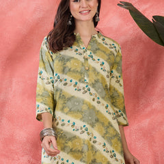 Floral Printed Straight Short Kurtis