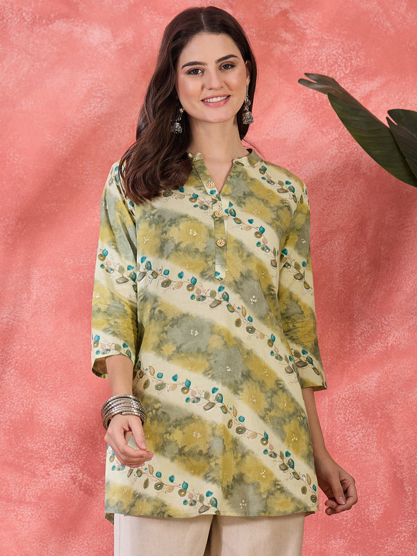 Floral Printed Straight Short Kurtis