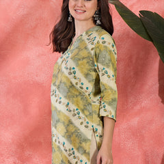 Floral Printed Straight Short Kurtis