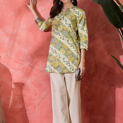 Floral Printed Straight Short Kurtis