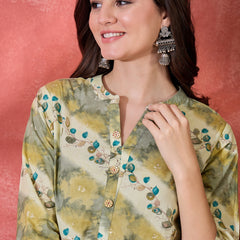 Floral Printed Straight Short Kurtis