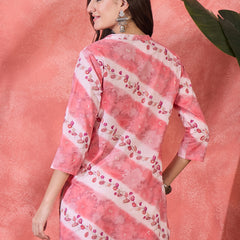 Floral Printed Straight Short Kurtis