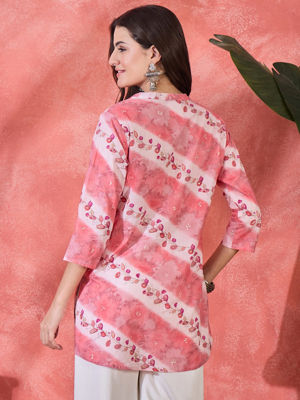 Floral Printed Straight Short Kurtis