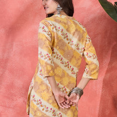 Floral Printed Straight Short Kurtis