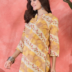 Floral Printed Straight Short Kurtis