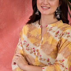 Floral Printed Straight Short Kurtis