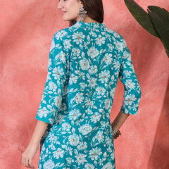 Floral Printed Straight Short Kurtis