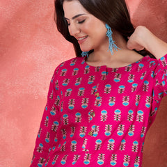 Floral Printed Straight Short Kurtis