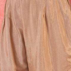 Beige Floral Embroidered Tunic With Pant Co-Ords Set