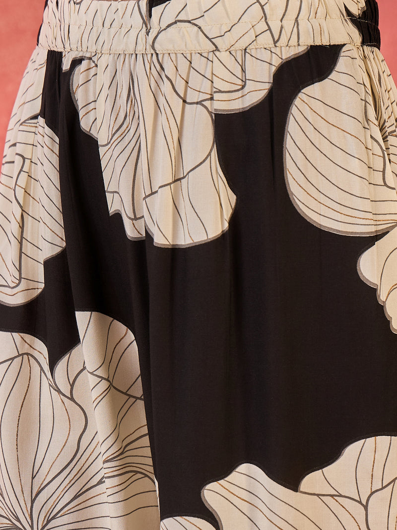 Floral Printed Straight Kurta With Trousers