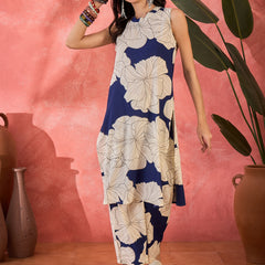 Floral Printed Straight Kurta With Trousers