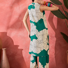 Floral Printed Straight Kurta With Trousers