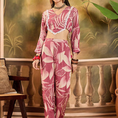 Floral Printed Top With Trouser Co-Ords Set