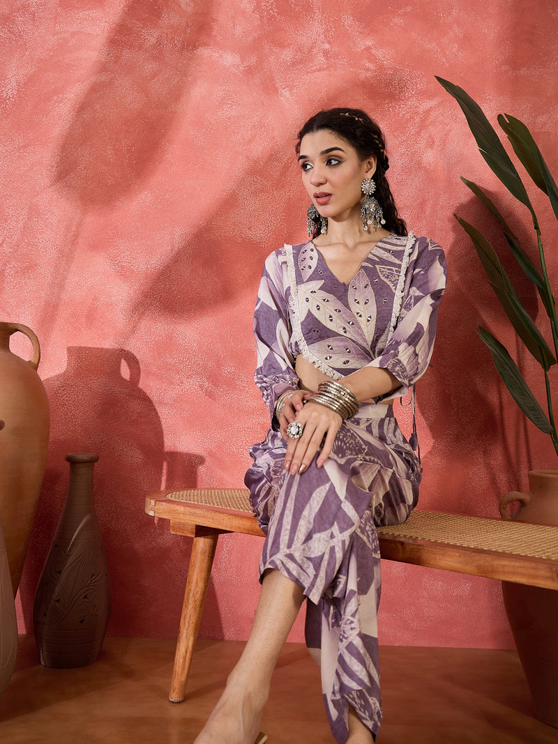 Floral Printed Top With Trouser Co-Ords Set