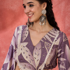 Floral Printed Top With Trouser Co-Ords Set