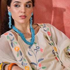Pure Cotton Shoulder Straps Straight Kurta With Trousers & Dupatta