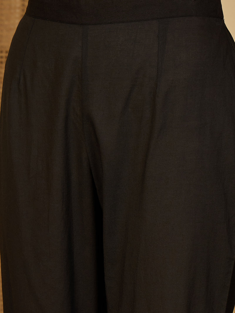 Pure Cotton Sholder Strap Straight Kurta With Pant & Dupatta Kurta Set