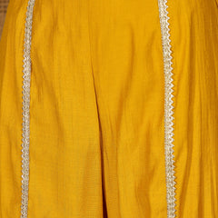 Embroidered & Sequinned A-Line Kurta With Palazzos & Bag (Kurta Set)