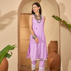 Pure Cotton Sholder Strap Straight Kurta With Pant & Dupatta Kurta Set