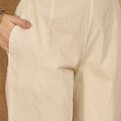 Pure Cotton Embroidered Shoulder Strap Kurta With Pant & Dupatta Kurta Set