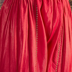 Mirror Work A-Line Kurta with Dhoti Pant & Bags Kurta Set