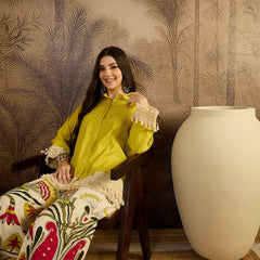 Lace Work Tunic With Printed Palazzo Co-Ords Set