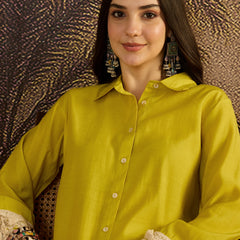 Lace Work Tunic With Printed Palazzo Co-Ords Set