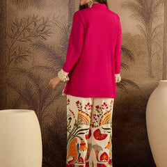 Lace Work Tunic With Printed Palazzo Co-Ords Set