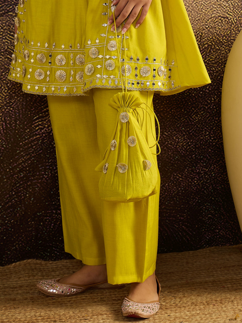 Floral Embroidered A-line Kurta With Trouser Kurta Set