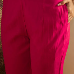 Floral Embroidered Straight Kurta With Trouser & Dupatta Kurta Set