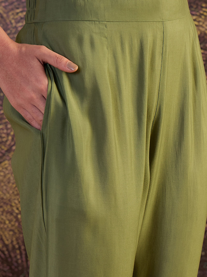 Floral Embroidered Straight Kurta With Trouser & Dupatta Kurta Set