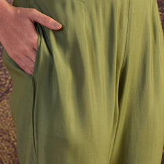 Floral Embroidered Straight Kurta With Trouser & Dupatta Kurta Set