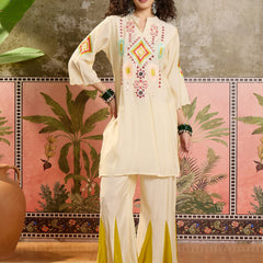Embroidered Tunic With Sharara Co-Ords Set