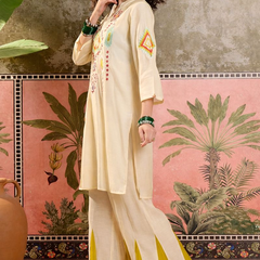 Embroidered Tunic With Sharara Co-Ords Set