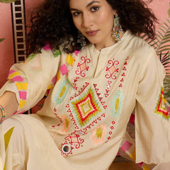 Embroidered Tunic With Sharara Co-Ords Set