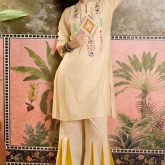Embroidered Tunic With Sharara Co-Ords Set