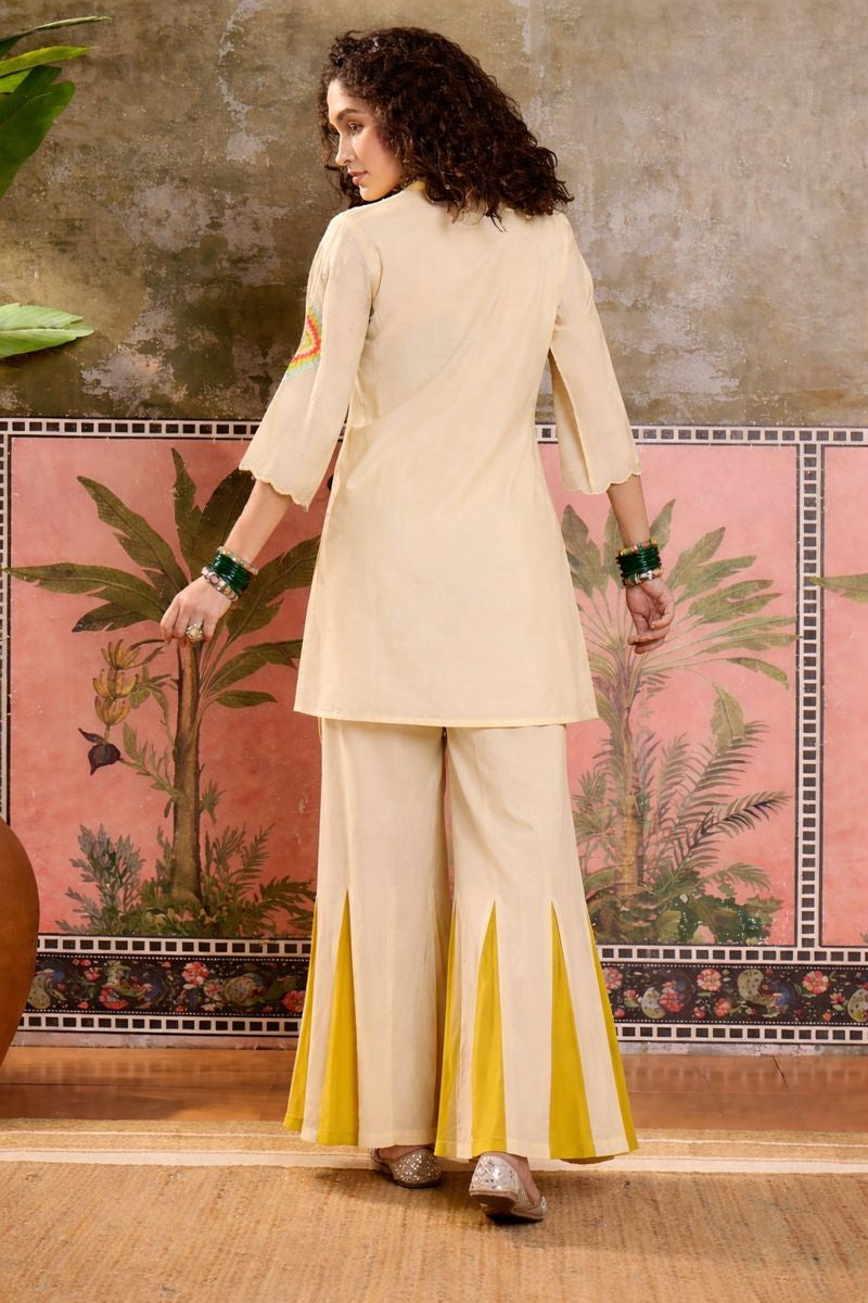 Embroidered Tunic With Sharara Co-Ords Set