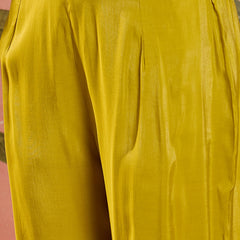 Mustard Embroidered Tunic With Sharara Co-Ords Set