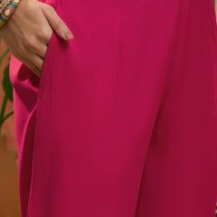 Floral Embroidered & Sequinned A-Line Kurta With Trouser & Dupatta Kurta Set