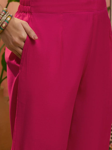 Floral Embroidered & Sequinned A-Line Kurta With Trouser & Dupatta Kurta Set