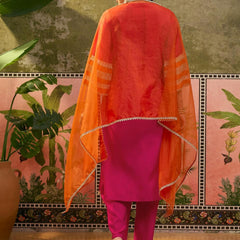 Floral Embroidered & Sequinned A-Line Kurta With Trouser & Dupatta Kurta Set