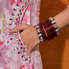Floral Printed & Mirror Work  Pathani Kurta with Trousers Kurta Set