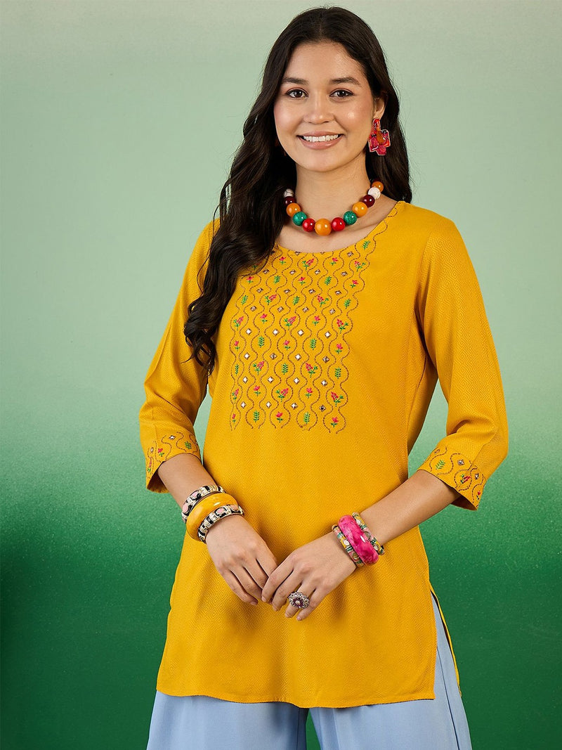 Embroidered Straight Kurtis
